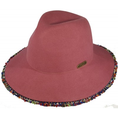 s Fall Winter Casual 100% Wool Felt Wide Brim Trilby Floppy Fedora Hat Pink  eb-01360831